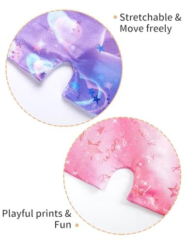 Nokecina Girls Gymnastics Leotards 2 Pack Size 4t 5t Purple Hearts Unitards Bodysuits Pink Stars Sparkly Biketard - Image 6