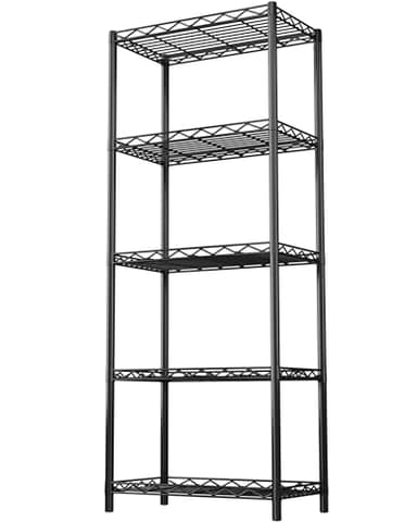 HOMEFORT 5-Tier Wire Shelving 5 Shelves Unit Metal Storage Rack Durable Organizer Perfect for Pantry Closet Kitchen Laundry Organization in Black,21”Wx14”Dx61”H - Image 1