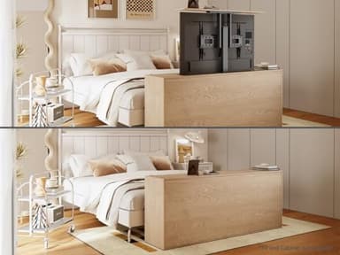 Monoprice Motorized TV Lift Stand for TVs Between 37in to 65in, Max Weight 110 Lbs, VESA Capability Up to 600x400, Includes RF Remote Control, for Flat and Curved Screens - Commercial Series - Image 6