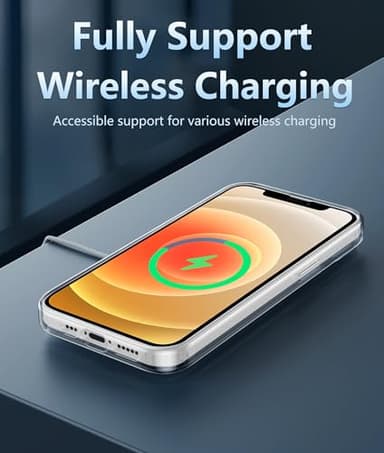 FNTCASE for iPhone 12 Clear Case: for iPhone 12 Pro Magnetic Military Grade Drop Protection Anti Yellowing Cell Phone Cover - Rugged Durable Shockproof Protective Bumper (D-Sapphire Blue) - Image 6