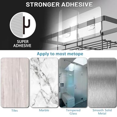 Moforoco Adhesive Shower Caddy Organizer Shelves Rack - 5 Pack Corner Bathroom Storage Organization, Home & Kitchen Decor Inside RV Accessories, Hanging First Apartment Household Camper Essentials - Image 3