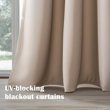 ORINOVA Beige Living Room Blackout Curtains for Bedroom Kitchen 2 Panels Set Thermal Insulated Curtains for Nursery 34x36 Inch Length Home Décor - Image 5