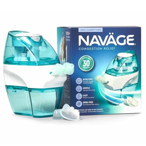 Navage Starter Bundle - Nasal Irrigation System - Saline Nasal Rinse Kit with 1 Navage Nose Cleaner and 30 Salt Pods - Image 1