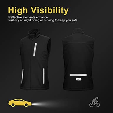 33,000ft Men's Windproof Lightweight Golf Vest Outerwear with Pockets, Softshell Sleeveless Jacket for Running Hiking Sports - Image 5