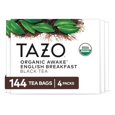 TAZO Organic Awake English Breakfast Black Tea Bags, 144 Total Tea Bags (36ct - Pack of 4) - Image 1