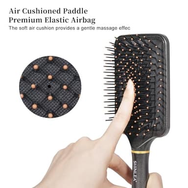 SHINLEA Paddle Brush for Blow Drying, Detangling Brush for Curling Straight Thick Thin Wet and Dry Hair, Soft Nylon Bristle, Hairbrush for Women Men Kids - Image 3