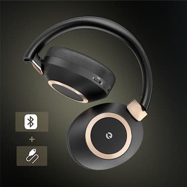 EAORUL Active Noise Cancelling Headphones, 100H Playtime Headphones Wireless Bluetooth, Bluetooth Headphone with Mic, Over Ear Wireless Headphone with Deep Bass,Fast Charging for Travel - Image 3