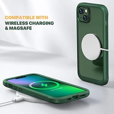 Diaclara Designed for iPhone 13 Case, Full Body Rugged Case with Built-in Touch Sensitive Anti-Scratch Screen Protector, Soft TPU Bumper Case for iPhone 13 6.1" (Green) - Image 5