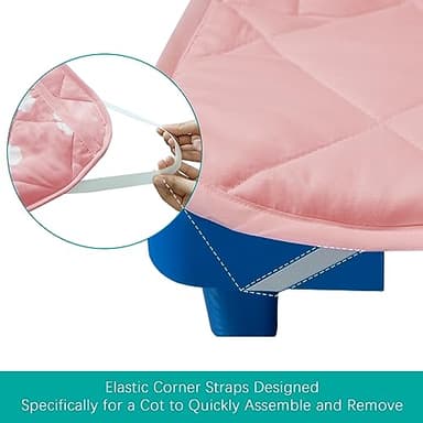 Toddler Nap Mat with Pillow and Blanket, Cot Nap Mats for Standard Daycare Preschool, Roll up Lightweight Portable Sleeping Bag for Kids, Super Soft Cozy, Pink Cloud, 52" x 23" - Image 4
