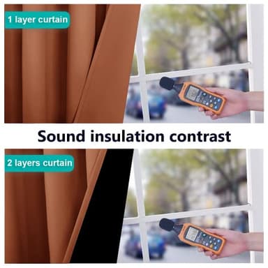 NICETOWN Full Shading Curtains 96 inches Long 2 Panels Set for Windows, Super Heavy-Duty Black Lined Blackout Curtains for Bedroom, Privacy Assured Window Treatment (Burnt Orange, 55 inches W) - Image 4