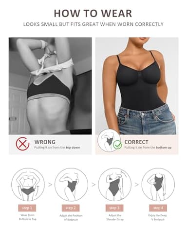 FeelinGirl Body Shaper Tummy Control Shapewear Bodysuits for Women Seamless Shaper Black 3XL-4XL - Image 5