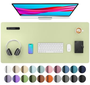 Aothia Leather Desk Pad Protector, Mouse Pad, Office Desk Mat, Non-Slip PU Leather Desk Blotter, Laptop Desk Pad, Waterproof Desk Writing Pad for Office and Home (Grass Green, 36" x 17") - Image 1