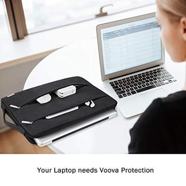 Voova 15.6 16 Inch Laptop Sleeve Case Compatible with MacBook Pro 16 M1/M2/M3/M4 Max 2019-2025, 15.6-16” Hp Lenovo Acer Asus, Waterproof Slim Computer Bag Cover with Handle, Black - Image 7