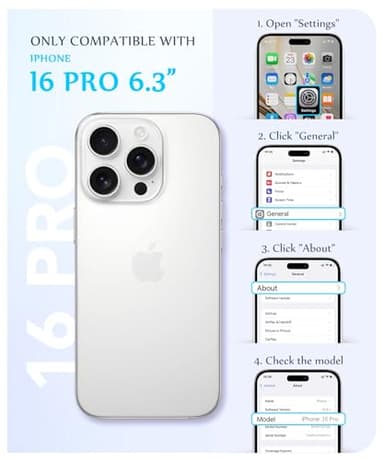 GVIEWIN for iPhone 16 Pro Case Compatible with MagSafe, with Screen & Lens Protectors, Military-Grade Protection Slim Marble Shockproof Magnetic Phone Case for 16 Pro 6.3", Azurite Drift/Blue - Image 2