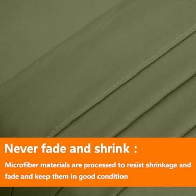 Olive Green Twin Size Comforter Set - 5 Pieces, Bed in a Bag Bedding Sets with All Season Soft Quilted Warm Fluffy Reversible Comforter,Flat Sheet,Fitted Sheet,1 Pillow Shams,1 Pillowcases - Image 7