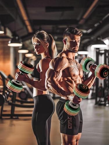 Adjustable Dumbbells Set 12.5LB/22.5LB Pair, 1-Sec Fast Adjustable 5 Weights by Turning Handle, Premium Comfort Non-slip Metal Dumbbells with Tray, Compact Size for Full Body Home Workout (Rainbow-Pair-22.5lbs) - Image 6