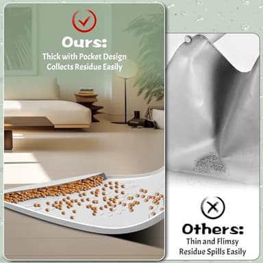 Silicone Dog Food Mat - Pet Feeding Mat with Waterproof Bowl, Residue Collection Pocket and Raised Edges, Hooks Included - Suitable for Cats and Dogs - Image 6