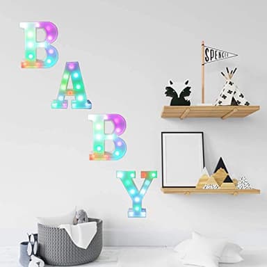 Pooqla Colorful LED marquee letter lights with Remote – light Up Signs – Party Bar Decorations for The Home - Multicolor A - Image 7