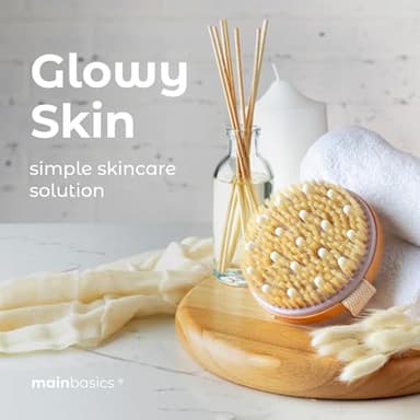 MainBasics Dry Brushing Body Brush for Lymphatic Drainage, Dry Skin, Cellulite, Blood Circulation with Exfoliating Natural Bristles and Massage Nodes for Flawless Skin - Image 8