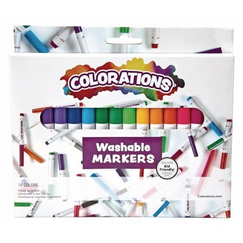 Colorations Classic Markers, Conical Tip, 16 Bold Colors, Coloring, Paper, Kids, Posters, Drawing, Bold Colors, Home, Classroom, School Supplies, Art Supplies, Craft Projects, Children - Image 1