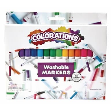 Colorations Classic Markers, Conical Tip, 16 Bold Colors, Coloring, Paper, Kids, Posters, Drawing, Bold Colors, Home, Classroom, School Supplies, Art Supplies, Craft Projects, Children - Image 1