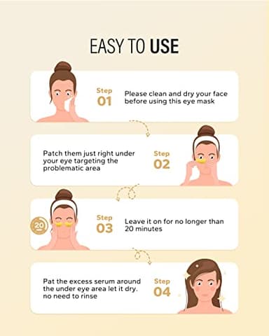 Maskiss 24k Gold Under Eye Patches (30 Pairs), eye mask, Collagen Skin Care Products, Eye Patches for Puffy Eyes, eye masks for dark circles and puffiness - Image 5