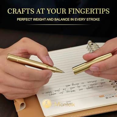 MCNTEIK EDC Luxury Gel Pen, Brass Body,24k Gilded Clip,Heavy Pocket Pen,Best Pen for Men, Women, Include Fancy Gift Box,Spare black Refill,Classic,Sport,Nice Office Designer Pens Set - Image 4