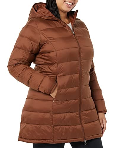 Amazon Essentials Women's Lightweight Water-Resistant Packable Hooded Puffer Coat (Available in Plus Size), Dark Toffee Brown, Medium - Image 1