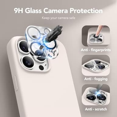 GONEZ for iPhone 14 Pro Max Case Silicone, Compatible with MagSafe, with Screen Protector + Camera Lens Protector, Liquid Silicone Shockproof Protective Phone 14 ProMax Case 6.7", Stone - Image 5