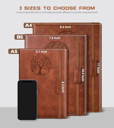 Biuwory Lined Journal Notebook for Women Men,256 Pages B5 Large Hardcover Leather Journals for Writing,Travel,Business,Work,School,College Ruled Notebooks for Note Taking,Diary Notepad 7.8"×10.2" - Image 2