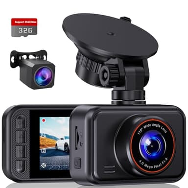 E-YEEGER Dash Cam Front and Rear, 2.5K Dual Dash Camera for Cars, 2560P Mini Car Camera, 2 inch IPS Screen, 32GB Card Included, WDR Night Vision, 24 Hours Parking Monitor, G-Sensor, Support 256 GB Max - Image 1