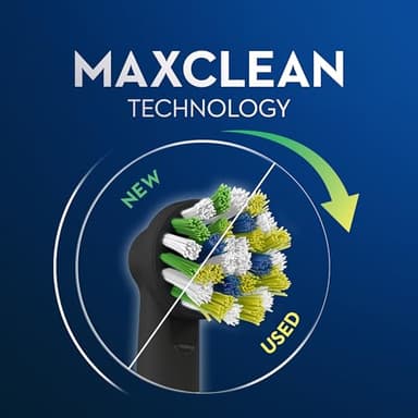 Oral-B CrossAction Electric Toothbrush Replacement Brush Heads, Black, 4 Count + 1 Sensitive White - Image 4