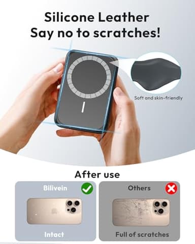 Bilivein Magnetic Phone Charger 10000mAh, 15W Wireless Portable Phone Charger, 20W USB C Fast Charging Magnetic Battery Pack for iPhone 16/15/14/13/12 Series-Black - Image 7