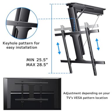 Yegosh Electric Ceiling TV Mount, Remote Adjustable Flip Down Bracket for 32 to 70 Inch Flat Curved Screen TVs Max VESA 600x400mm, Motorized TV Ceiling Mount for Flat Pitched Roof Indoor Outdoor - Image 5
