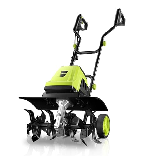 Electric Tiller, YERYORK 15-Amp 18-Inch Width 9-Inch Depth Corded Tiller Cultivator 24 Durable Steel Tines Gardening Tiller with Adjustable Wheels Foldable Handle for Easy Soil Cultivation - Image 1