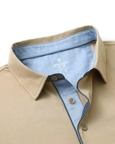 VEBOON Men's Short Sleeve Polo Shirt Plain Classic Fit Lightweight Casual Business Office Collared Polo Shirts Men - Image 5