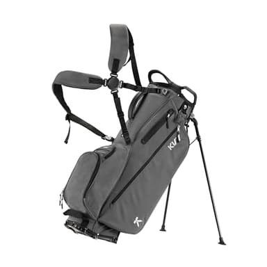 KVV Lightweight Golf Stand Bag with 7 Way Full-Length Dividers, 5 Zippered Pockets, Automatically Adjustable Dual Straps，Elegant Design（Charcoal） - Image 6