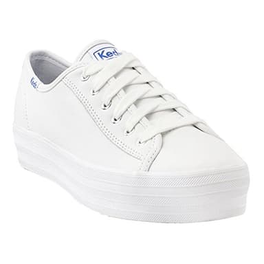 Keds Women's Triple Kick Leather Sneaker, White, 8 - Image 5