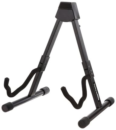 Amazon Basics Adjustable Folding Guitar Stand, A-shape, Fully Assembled - For School Music Program, Concerts & Multiple Users, Black, 8.66 x 15.16 x 3.74 inches - Image 1