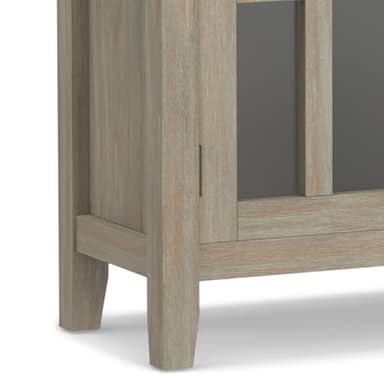 SIMPLIHOME Artisan SOLID WOOD 30 Inch Wide Contemporary Low Storage Cabinet in Distressed Grey, For the Living Room, Entryway and Family Room - Image 11