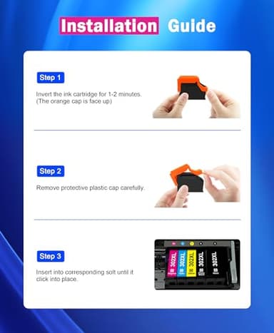 302XL Ink cartridges Combo Pack Remanufactured Replacement for Epson 302XL Ink Cartridges Multipack Work for Epson Expression Premium XP-6000 XP-6100 XP 6000 Printer (Photo Black/B/M/Y/C, 5-Pack) - Image 7