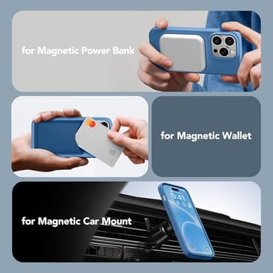 GONEZ for iPhone 14 Pro Case, Compatible with Magsafe, with Screen Protector + Camera Lens Protector, Soft Anti-Scratch Microfiber Lining, Shockproof Liquid Silicone Phone Cover, Lake Blue - Image 4