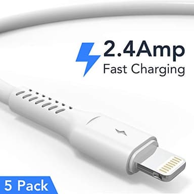 6 inch iPhone Charge Cable Short, 0.5ft 5Pack USB to Lightning Cord for Fast Charging Stations Compatible with Apple iPhone 12 11 Pro Max Xs 8 7 6 5 Plus, iPad Air/Mini - Image 2