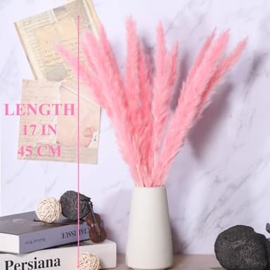 Colorful Pampas Grass Decor – White, Pink, and Cyan Dried Arrangements for Weddings, Baby Showers, and Home Decor. 17” Centerpiece (No Vase). - Image 3