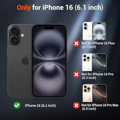 SUPFINE Magnetic for iPhone 16 Case (Compatible with MagSafe) (Military Grade Drop Protection) Translucent Matte Shockproof with Anti-Fingerprint Phone Cover,Black - Image 2