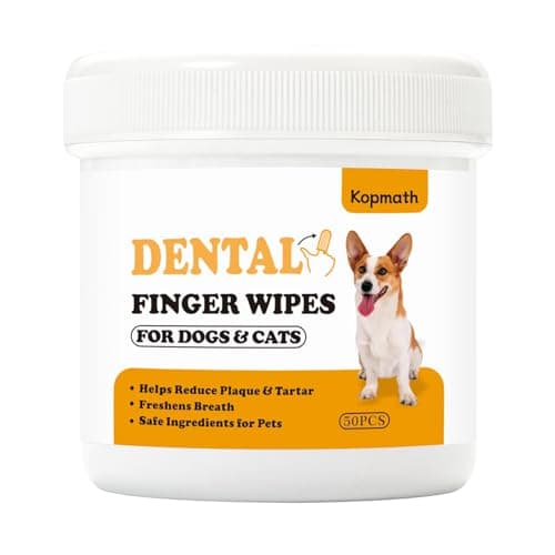 Kopmath Dog Dental Wipes, Dog Teeth Cleaning Finger Wipes, Reduce Plaque & Tartar, Freshen Breath, Safe Natural Pet Dental Care Finger Wipes for Dog & Cat, Portable & Disposable Dog Tooth Wipes, 50 Ct - Image 1