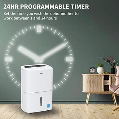 Shinco 7,000 Sq.Ft Energy Star Dehumidifier with Pump and WIFI, Ideal for Large Industrial Rooms and Home Basements, Efficient Moisture Removal and Humidity Control, 1.85 Gallons Water Tank - Image 5
