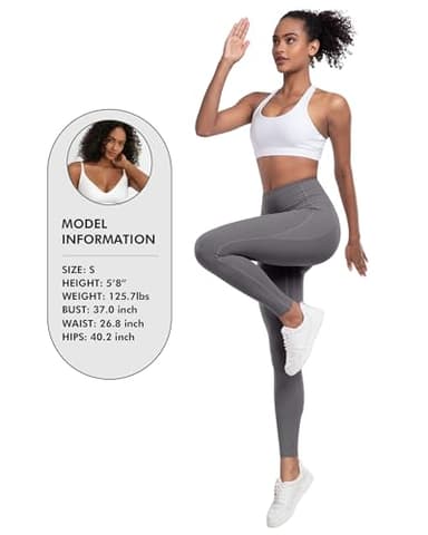 LZYVOO Leggings with Pockets for Women, 6 Packs Soft High Waisted Tummy Control Workout Yoga Pants(3BlackGrayNavyBrown-L) - Image 6