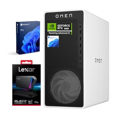 HP OMEN 16L TG03 RTX 5060 Pro Business Gaming Desktop, Intel Ultra 7 265F(Beats Intel i7-14700F), NVIDIA RTX 5060, 64GB DDR5 RAM, 4TB SSD, Workstation for Creation, Bundle Lexar SL660 512GB SSD - Image 1