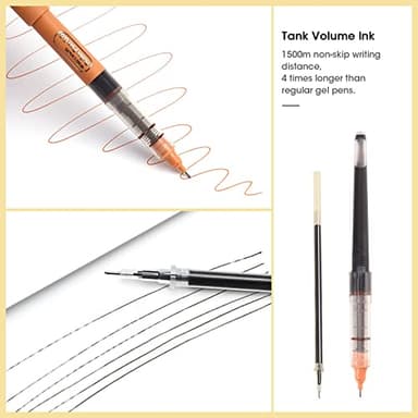 WRITECH Liquid Ink Rollerball, 0.5mm Extra Fine Point, Smooth Writing Quick Dry Roller Pens 8 Assorted Colors for Journaling, Drawing & Sketching (Vintage) - Image 6